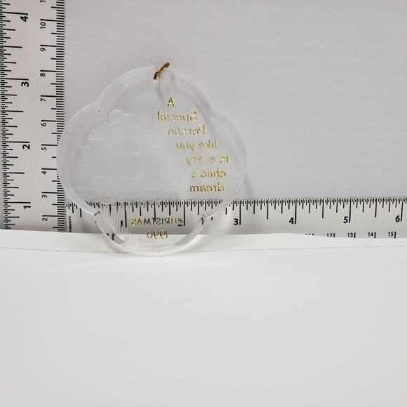 1990 Hallmark Child Care Giver Acrylic Keepsake Holiday Christmas Ornament - Picture 5 of 5